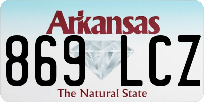 AR license plate 869LCZ