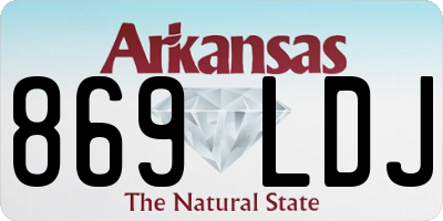AR license plate 869LDJ
