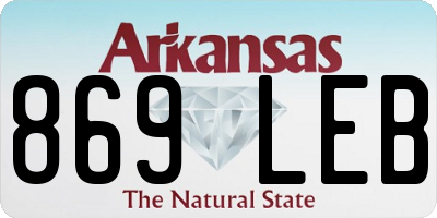AR license plate 869LEB