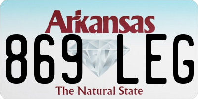 AR license plate 869LEG