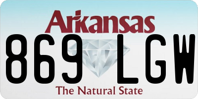 AR license plate 869LGW