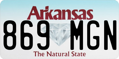 AR license plate 869MGN
