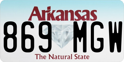 AR license plate 869MGW