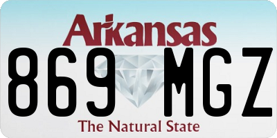 AR license plate 869MGZ