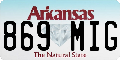 AR license plate 869MIG
