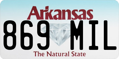 AR license plate 869MIL