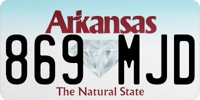 AR license plate 869MJD