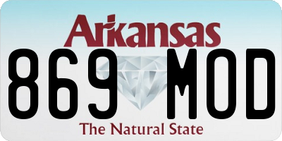 AR license plate 869MOD