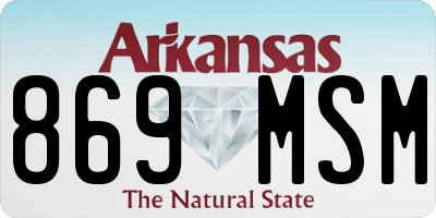AR license plate 869MSM