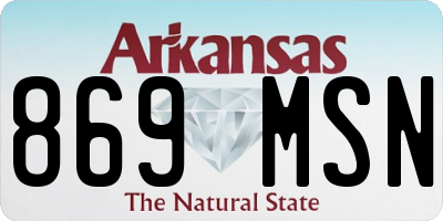 AR license plate 869MSN