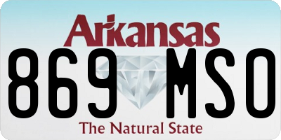 AR license plate 869MSO