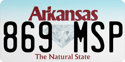 AR license plate 869MSP