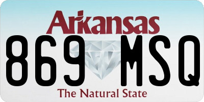 AR license plate 869MSQ