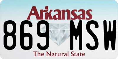 AR license plate 869MSW