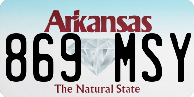 AR license plate 869MSY
