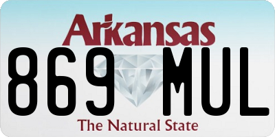 AR license plate 869MUL