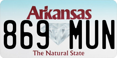 AR license plate 869MUN