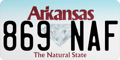 AR license plate 869NAF