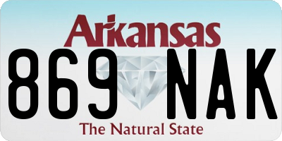 AR license plate 869NAK