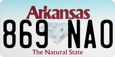 AR license plate 869NAO