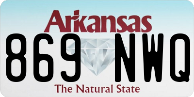 AR license plate 869NWQ