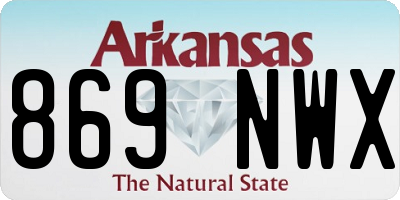 AR license plate 869NWX