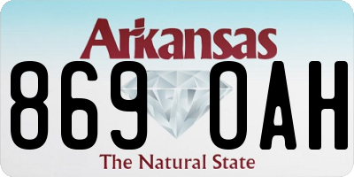 AR license plate 869OAH
