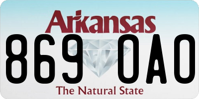 AR license plate 869OAO