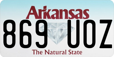 AR license plate 869UOZ