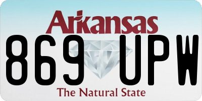 AR license plate 869UPW