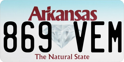 AR license plate 869VEM