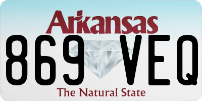 AR license plate 869VEQ