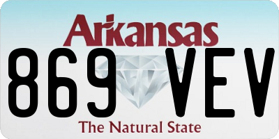 AR license plate 869VEV