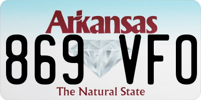 AR license plate 869VFO