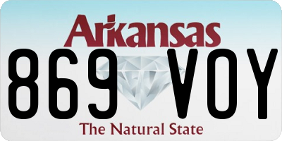 AR license plate 869VOY