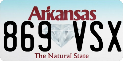 AR license plate 869VSX