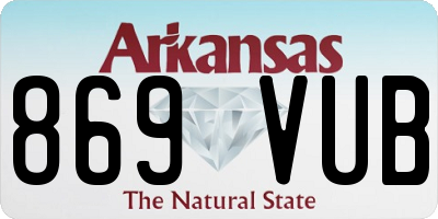 AR license plate 869VUB