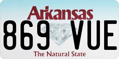 AR license plate 869VUE