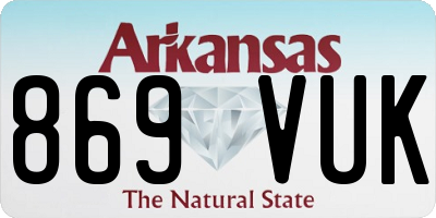 AR license plate 869VUK