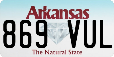 AR license plate 869VUL