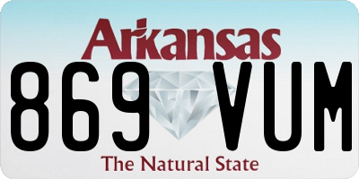 AR license plate 869VUM