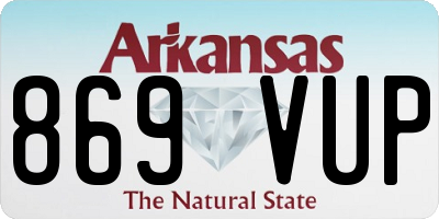 AR license plate 869VUP