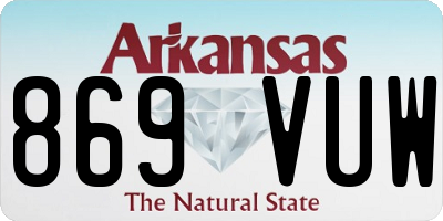 AR license plate 869VUW