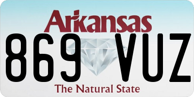 AR license plate 869VUZ