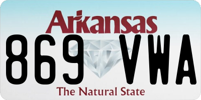 AR license plate 869VWA