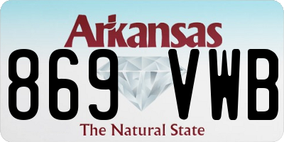 AR license plate 869VWB