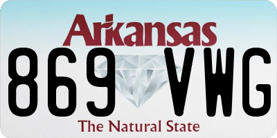 AR license plate 869VWG