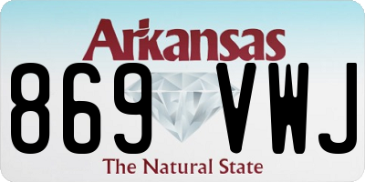 AR license plate 869VWJ