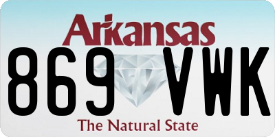 AR license plate 869VWK