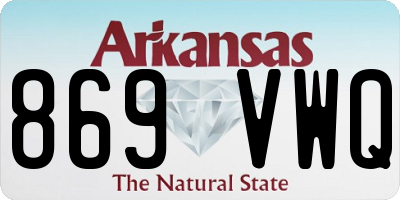 AR license plate 869VWQ